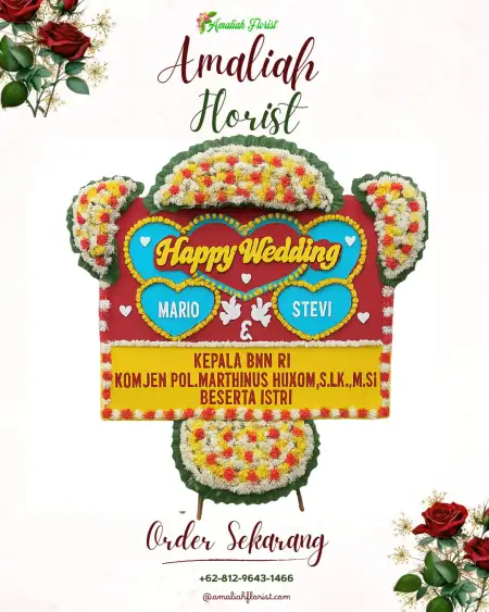 Papan Bunga Pernikahan Brangsong